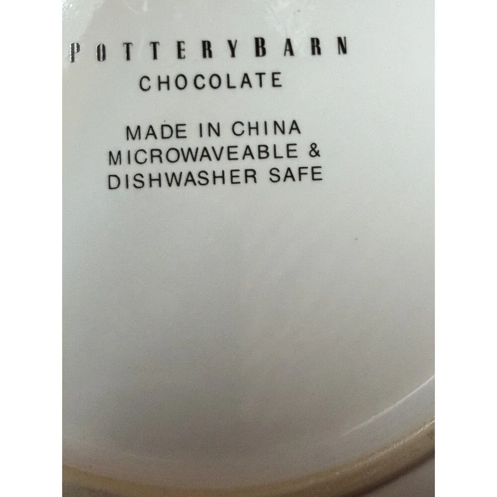 Pottery Barn Ceramic Set Of 4 Dessert Plates Chocolat Delespaul - Havez